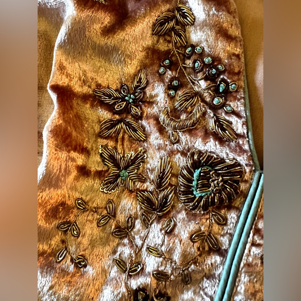 Soft Surroundings Crushed Velvet Moroccan Boho Beaded Embellished Tunic Blouse - Picture 6 of 16